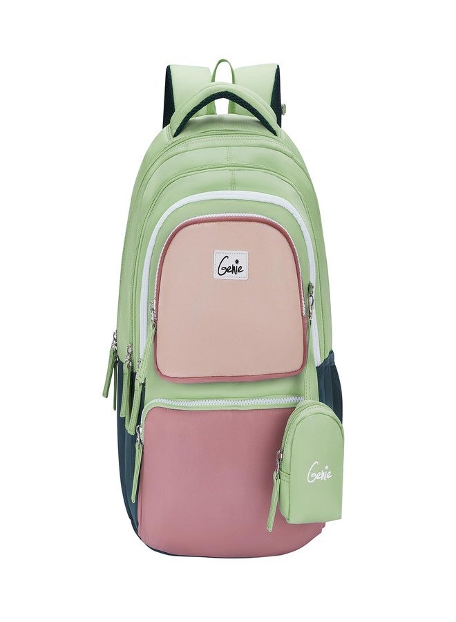 جيني حقيبة ظهر مدرسية جيني رازيل للبنات | 17 بوصة - 27 لترًا بثلاثة أقسام، خفيفة الوزن مع أكتاف مبطنة | مثالية للكتب، زجاجات المياه، الأدوات المكتبية، علبة الغداء، والأغراض الأساسية - أخضر - Image 1